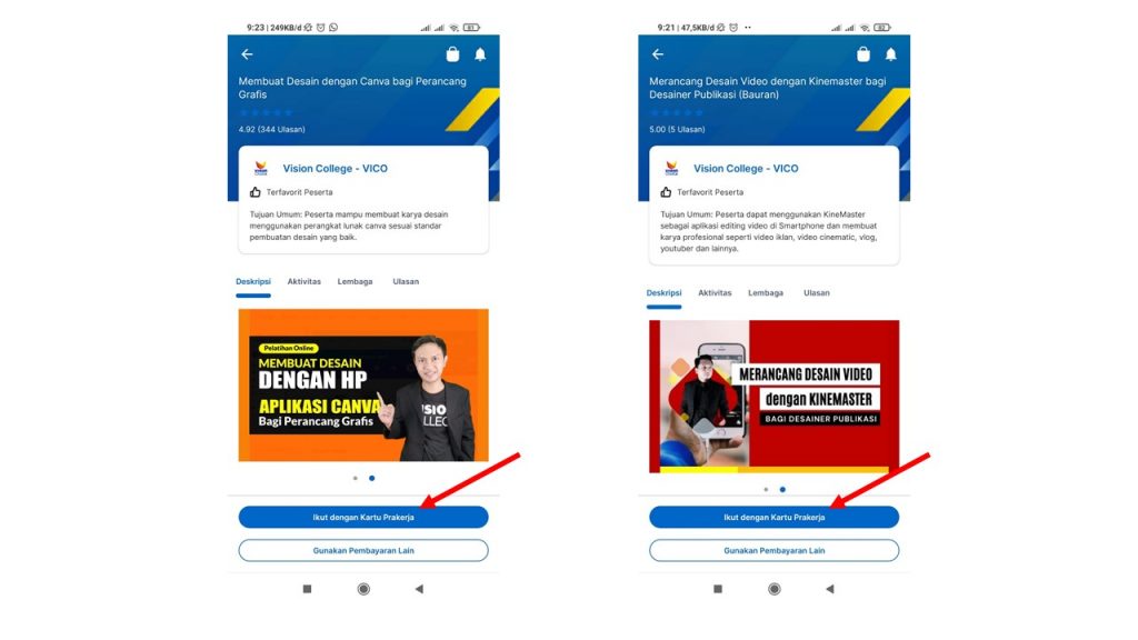 cara beli pelatihan prakerja