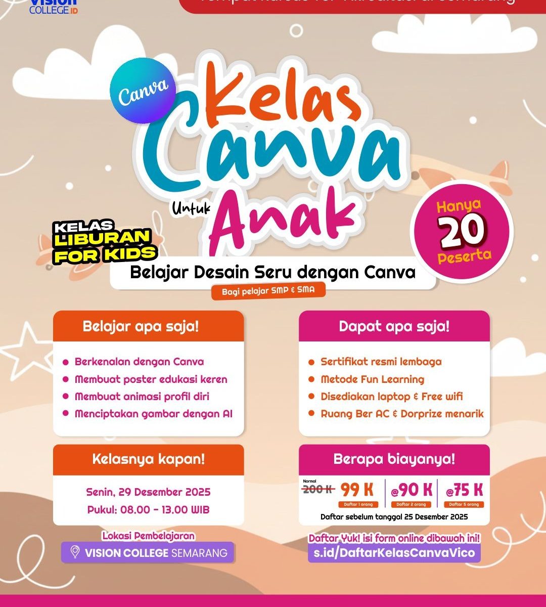 Kelas Desain Canva untuk Anak Spesial Liburan